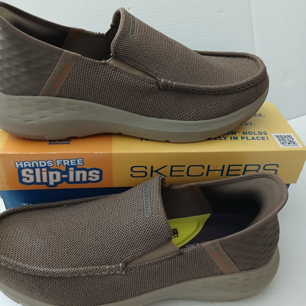 Skechers Men's Taupe Brown Slip-On Casual Sizes 11 New - Picture 3 of 7
